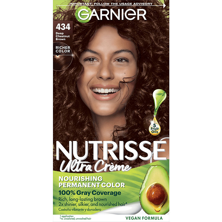 Deep Chestnut Brown Hair Color Nutrisse Ultra Creme Nourishing Permanent Color Grey Coverage - Garnier